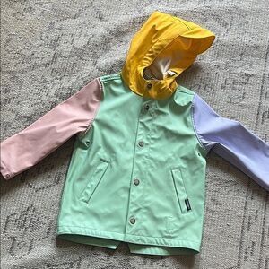 Mini Rodini Multicolor Raincoat with Yellow Hood